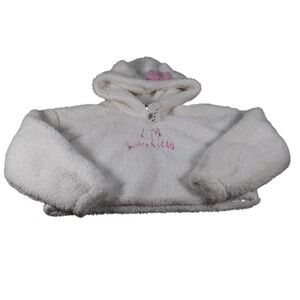 Forever 21 Hello Kitty Hoodie Womens Plus Size 2X White Sherpa Fleece Pullover